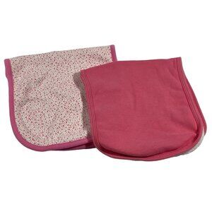 CARTERS GERBER  Girl Pink White Terry Burp Cloths Lot of 2